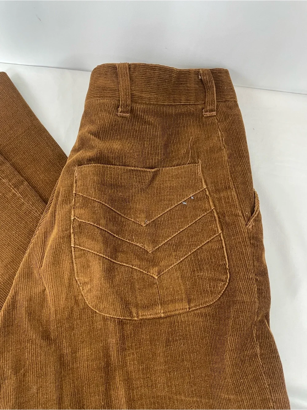 Vintage 70s Brown Corduroy 3 Piece Suit Set Bell Bottom Western Disco 40R 33